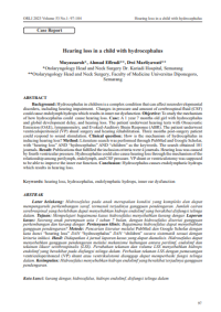 Image of Hearing Loss in A Child with Hydrocephalus